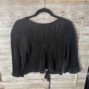 Black open back blouse